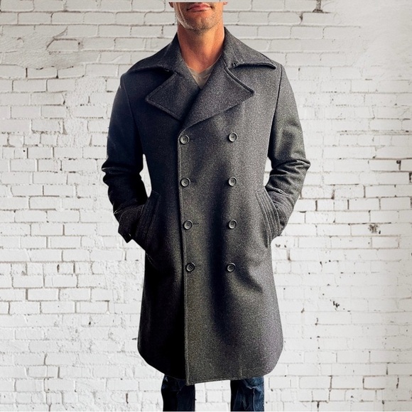 D&G x DOLCE & GABBANA Y2K Double Breasted Long Wool Coat Jacket Peacoat - Picture 2 of 15